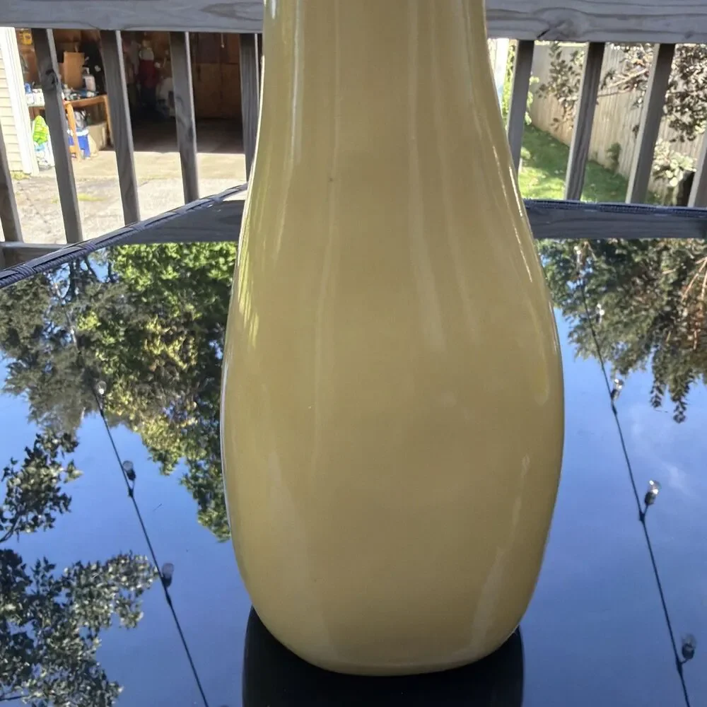Luna Garcia 2006? Signed Yellow Studio Art Pottery Bud Vase 9 3/4” Tall
